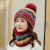 Women's Autumn and Winter Wool Earflaps Warm Knitted Bee Fur Ball Pullover Hat Scarf Two-Piece Set Pack