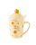 Summer Cute Ceramic Cup Pink Fruit Cup with Lid and Straw High-Looking Milky Tea Cup Breakfast Cup Milk Cup