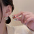 A Two-Strap Pearl Back Stud Earrings for Women Temperament Wild Frosty Style Earrings Retro Minority Design Ear Rings