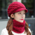 Autumn and Winter Women's Outdoor Riding Cold-Proof Scarf Set Cap Knitted Earflaps Beret Pullover Hat Wholesale