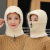 20 New Korean Style Women's Outdoor Keep Warm Hat Scarf Zipper Cover Face Fleece-Lined Knitting Wool Sleeve Cap Wholesale