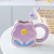 INS Cute Flowers Good-looking Water Cup Girl Heart Student Straw Ceramic Cup Creative Office Mug