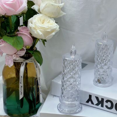 LED Atmosphere Full of Romantic Rose Refraction Halo Candle Light Set off Atmosphere Small Night Lamp Imitation Crystal