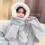 Online Influencer Cute Ears Moving Autumn and Winter Outdoor Keep Warm Three-Piece Hat Scarf Gloves New Cartoon Pullover