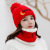 Autumn and Winter Hat Scarf Two-Piece Set Women's Fleece-Lined Scarf Fluffy Ball Cap Sweet Knitted Pullover Earflaps Cap