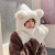 New Korean Style Plush Warm Autumn and Winter Women's Ear Style Gloves Scarf Hat One-Piece Three-Piece Suit Fashion Wholesale