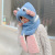 New Women's Autumn and Winter Women's Cotton Velvet Cute Cartoon Color Matching Gloves Scarf Hat One-Piece Suit Fashion