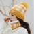 Hat Female Winter Woolen Hat plus Fluff Knitted Hat Warm Ear Protection Bandana Two-Piece Set Fluffy Ball Cap Sleeve Cap