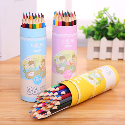 Little Pine Tree Colorful Pencil Multi-Color Cartoon Tube Children Drawing Pencil Creative Student Stationery Wholesale