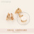 Invisible European and American Ear Clip without Pierced Ears Can Wear French Personality Drip Glazed Earrings Female Elegant Simple and Fashionable Pseudo Earrings