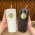 Internet Celebrity Ins Large Capacity Ceramic Coffee Cup Trendy Cool Cartoon Handy Ceramic Cup Water Cup Good-looking Straw Cup