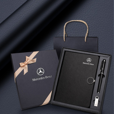 High-End Business Notebook Pack Printable Logo Company Gift Advertising Gift A5 Notepad Pen and U Disk Gift Box