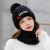 Autumn and Winter Hat Scarf Two-Piece Set Women's Fleece-Lined Scarf Fluffy Ball Cap Sweet Knitted Pullover Earflaps Cap