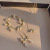 French Retro White Lily Set Female Sweet Graceful Mori Niche Design Long Earrings Necklace Hand
