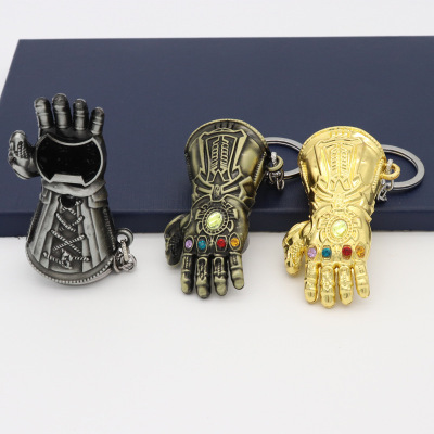 Creative Best-Seller Avengers Marvel Series Thanos Unlimited Gloves Bottle Opener Key Ring Alloy Pendant