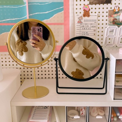 Small Mirror Office Desk Surface Panel Can Stand Desktop Vanity Mirror Home Ins Style Student Dormitory Makeup Mirror