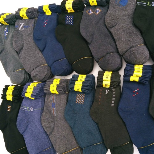 stall supply middle-aged and elderly men‘s socks autumn and winter small hanging flower high-top patch cotton old man socks mid-calf stall socks