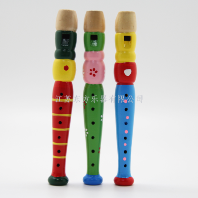 New Style Wood 6 Hole Recorder with Beautiful Cartoon Kids Gift Cheap Price