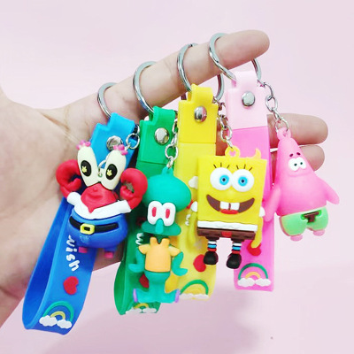 New Product Creative SpongeBob Key Chain Pie Star Doll Crab Boss Unicorn Bag Ornament Gifts Accessories