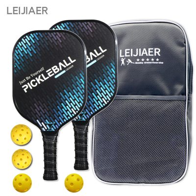 Leijiaer, Carbon Pickle Ball Paddle, Honeycomb Core, UV Print, 2 Shots and 4 Balls, PK-080
