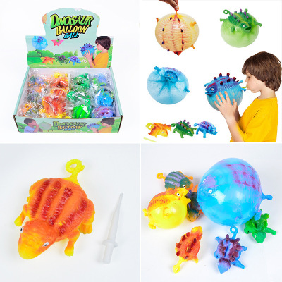 Cross-Border Hot Creative New Exotic Toy TPR Inflatable Animal Vent Toy Inflatable Dinosaur Blowing Dinosaur