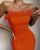 Amazon AliExpress Hot Sale European and American Fashion Bandage Feather Dress Elastic Slim Tube Top Party Dress