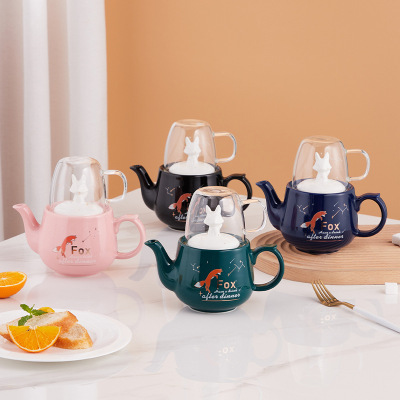 INS Japanese Tea Set Large Capacity Teapot Amazon Foreign Trade Special Offer Can Add Logo Small Fresh Gift