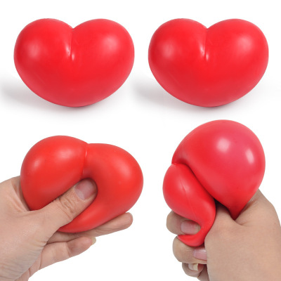 Cross-Border Decompression Flour Love Toy Vent Ball Squeezing Toy TPR Pressure-Reducing Creative Love Heart-Shaped Vent Ball