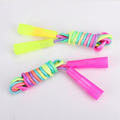 Factory Direct Sales Children's Rainbow Skipping Rope Foreign Trade Export Skipping Rope Kindergarten Skipping Rope