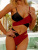 Cross-Border Swimsuit European and American Lace up Two-Tone Split Bikini AliExpress Amazon Hot Swimsuit