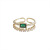 Simple Elegant Peacock Green Diamond Double-Layer Ring Female Ins Trendy Index Finger with Opening Ring Internet Celebrity Same Retro Style