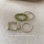 Blue Color Beaded Ring 4 PCs Twin Fashion Four-Piece Set Ring Female Ins Niche Design Index Finger Ring