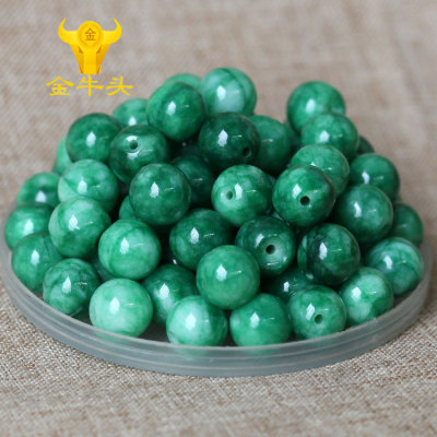 Factory Wholesale Natural Jade Scattered Beads Green Green Dry Green round Beads Buddha Beads Bracelet DIY Ornament Accessories Beads Accessories