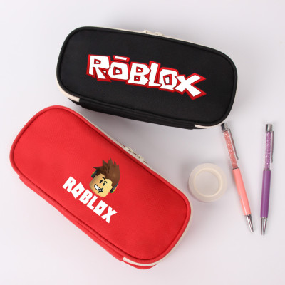 Roblox Pencil Case Game Canvas Stationery Bag Coin Purse Zipper Pencil Case Student Storage Bag Cross-Border Peripheral