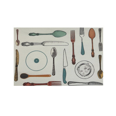 Factory Direct Supply PVC Printing Knife and Fork Placemat Household Disposable PVC Insulated Dining Table Mat Plate Mat Wholesale