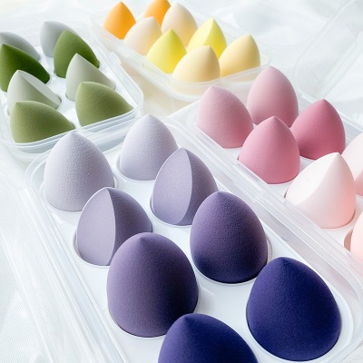 Cosmetic Egg Smear-Proof Makeup Finishing Powder Puff Soft and Delicate Water Drop Cushion Sponge Storage Wet and Dry Dual-Use Beauty Blender
