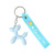 Korean Cartoon Epoxy Balloon Dog Doll Keychain Geometric Section Leather Rope Student Lovely Bag Key Pendants