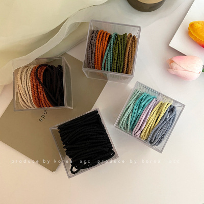 Thread Nylon Multi-Color Hair Rope Japanese and Korean Style Simple and Durable Rubber Band Tie Hair Fashion Hair Ring Personalized and Mori Hair Accessories