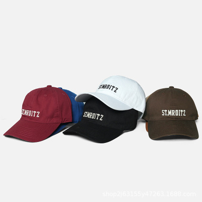 2022 Autumn and Winter New Brown Baseball Cap Men's and Women's Soft Peaked Cap Face Slimming Fashion Street Curved Brim Hat