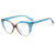 INS Internet Celebrity Same Color Matching Cat Eye Plain Glasses TR90 Anti-Blue Light Retro with Myopic Glasses Option European and American Spectacle Frame