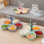 B6-2105 Nordic Modern Minimalist Fork Fruit Plate Home Living Room Creative Pattern Grid Snack Dish Wholesale