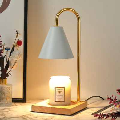 Fragrance Lamp Melting Wax Lamp Fragrance Essential Oil Melting Candle Melting Candle Lamp Bedroom Bedside Wooden Small Night Lamp Atmosphere Table Lamp