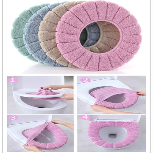 Universal Washable Toilet Seat Cushion Household Fleece-Lined Warm Toilet Cover Winter Thickened Toilet Cover Toilet Seat
