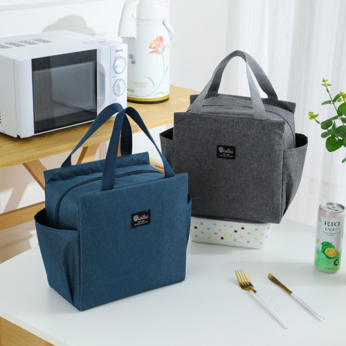 cross-border portable double-pocket insulated lunch bag aluminum foil thickened lunch box insulated bag lunch bag lunch box insulated bag