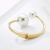 Pearl Bracelet for Women Wholesale European and American Fashion Cool Cross-Border Foreign Trade Simple Opening Gold Plated Hot Sale Jewelry