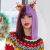2022cosplay Party Holiday Color Multi-Color Optional Christmas Halloween European and American Style Wig Female Headgear