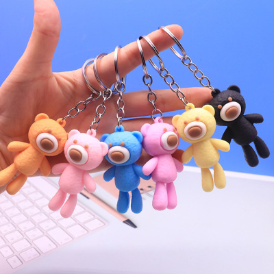 Style Women's Backpack Pendant Long Leg Bear Keychain Doll Soft Rubber Claw Machine Doll One Yuan Small Gift Amazon