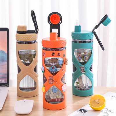 Yi Yi Cross-Border Cartoon New Online Red High-Looking Cup with Straw Creative DIY Personalized Portable Hand-Held Water Cup