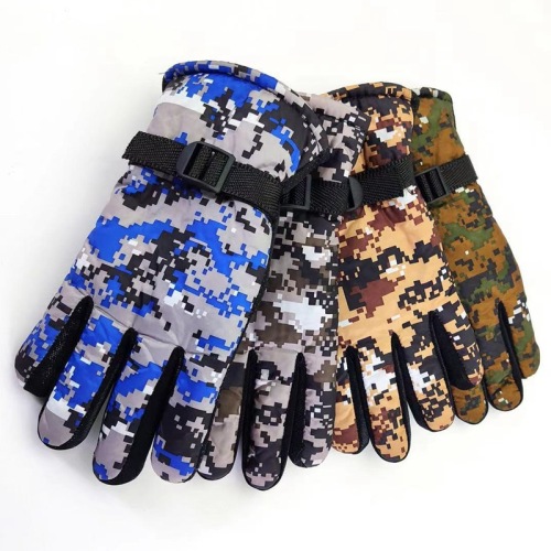 Motorcycle Cotton Gloves Space Cotton Fan Gloves Colorful Thickened Fleece-Lined Cold-Proof Non-Slip Outdoor Cycling Ice Cold Storage Gloves