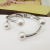 Double-Layer Pearl Bracelet Female Irregular European and American Fashion Design Classic Style Open Alloy Bracelet Exclusive for Cross-Border